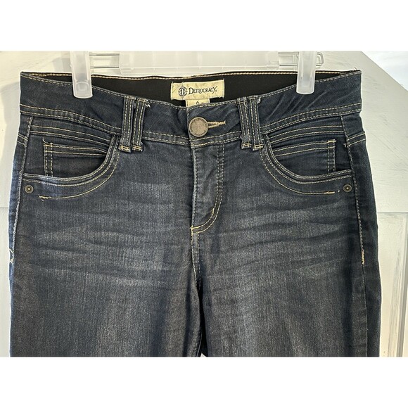 Democracy Jeans Women 6 Blue Ab Technology Skinny Mid Rise Dark Stretch Denim - Picture 1 of 5